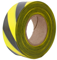 Presco Yellow/Black Striped Survey Flagging Tape Ribbon