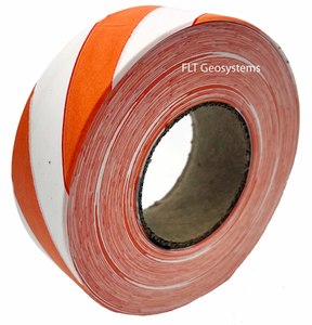 Presco Orange/White Striped Survey Flagging Tape 