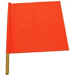 18" warning flag with 24" Handle
