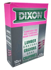 Dixon 52600 Fluorescent Pink Lumber Crayons 12/Box