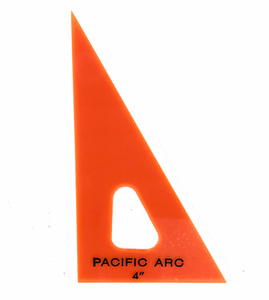 Pacific Arc 4" fluorescent orange 30/60 drafting triangle